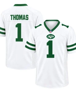 Azareye'h Thomas Jets White Jersey 2026 Exclusive Fan Gear