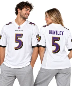 Baltimore Ravens Tyler Huntley Away Jersey Elite White Style