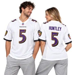 Baltimore Ravens Tyler Huntley Away Jersey Elite White Style