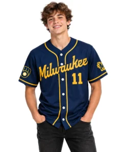 Brewers Jackson Chourio Jersey Navy 2026 Amazing Fan Gear Youth
