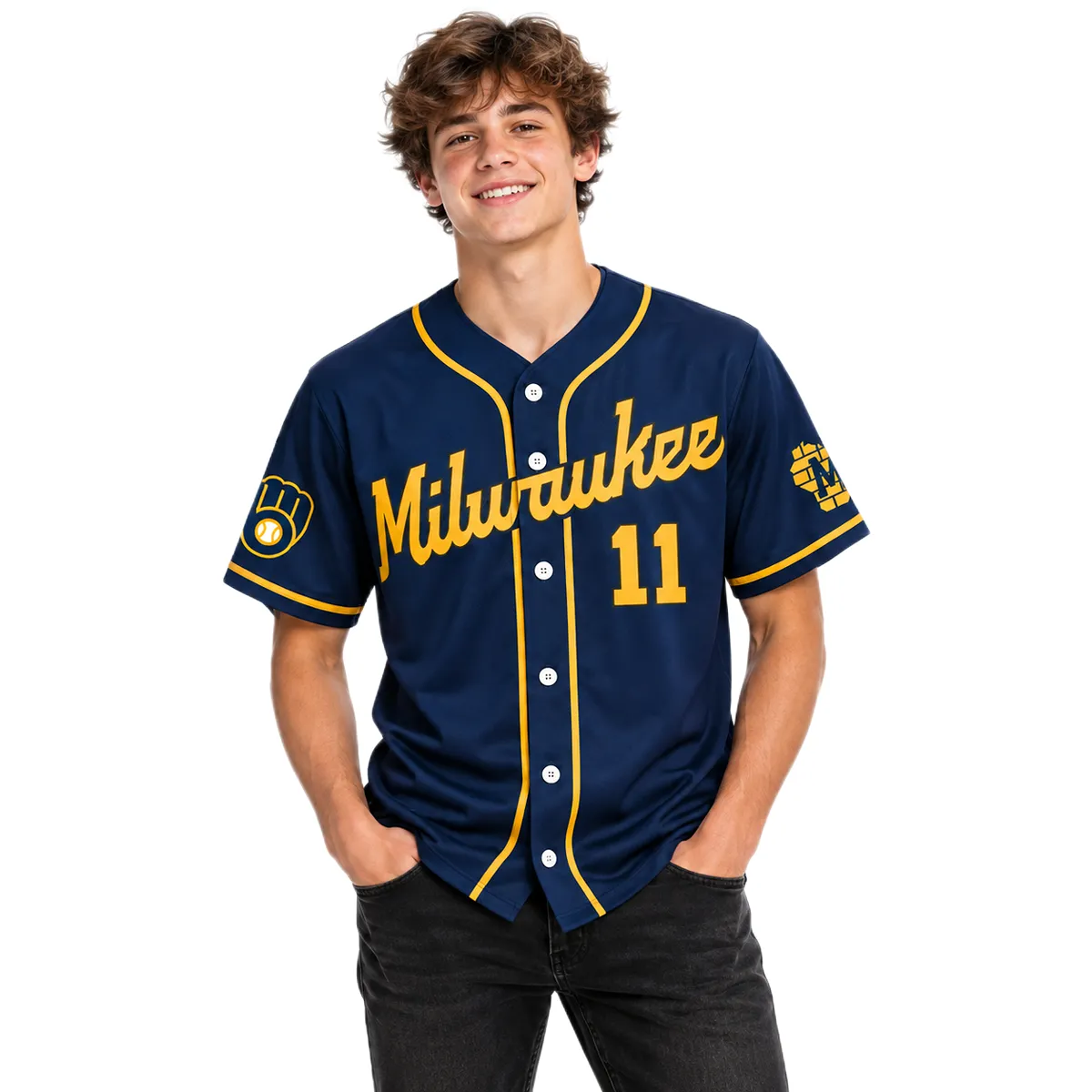 Brewers Jackson Chourio Jersey Navy 2026 Amazing Fan Gear Youth