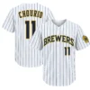 Brewers Jackson Chourio White Jersey Dynamic Home Style