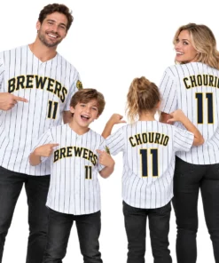 Brewers Jackson Chourio White Jersey Dynamic Home Style Family