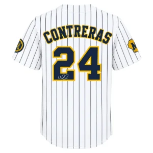 Brewers William Contreras Jersey Women 2026 Bold Pinstripe Style Back