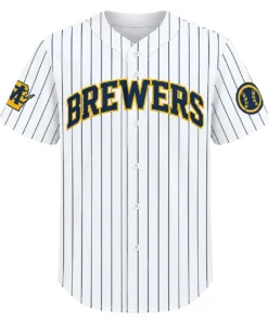 Brewers William Contreras Jersey Women 2026 Bold Pinstripe Style Front