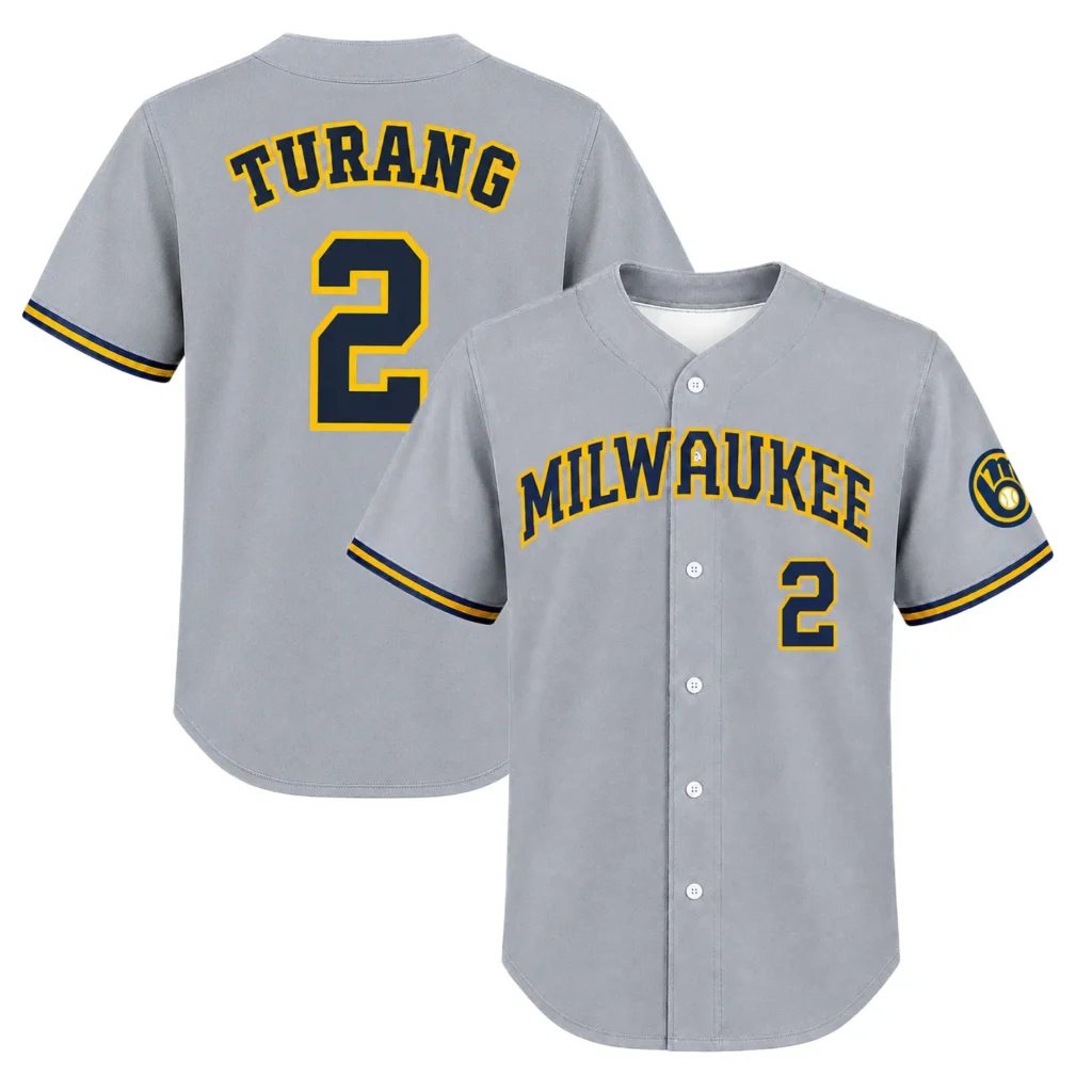 Brice Turang Brewers Away Jersey 2026 Bold Fanwear