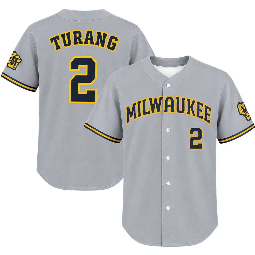 Brice Turang Brewers Away Jersey 2026 Bold Name & Number