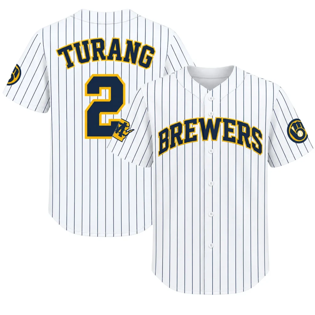 Brice Turang Men's Milwaukee Brewers Jersey Bold Style