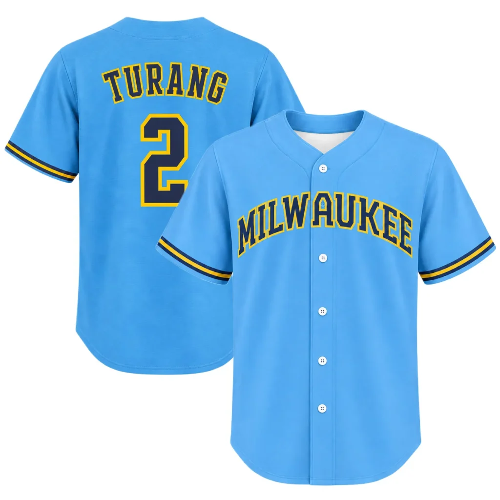 Brice Turang Milwaukeee Brewers Jersey Youth Bold Name & Number