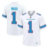 Cam Ward Titans White Jersey 2026 front and back views featuring TENNESSEE lettering, WARD name and blue number 1