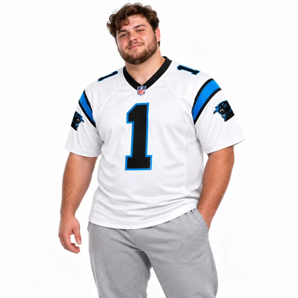Carolina Panthers Cam Newton White Jersey – Legendary Fan Look