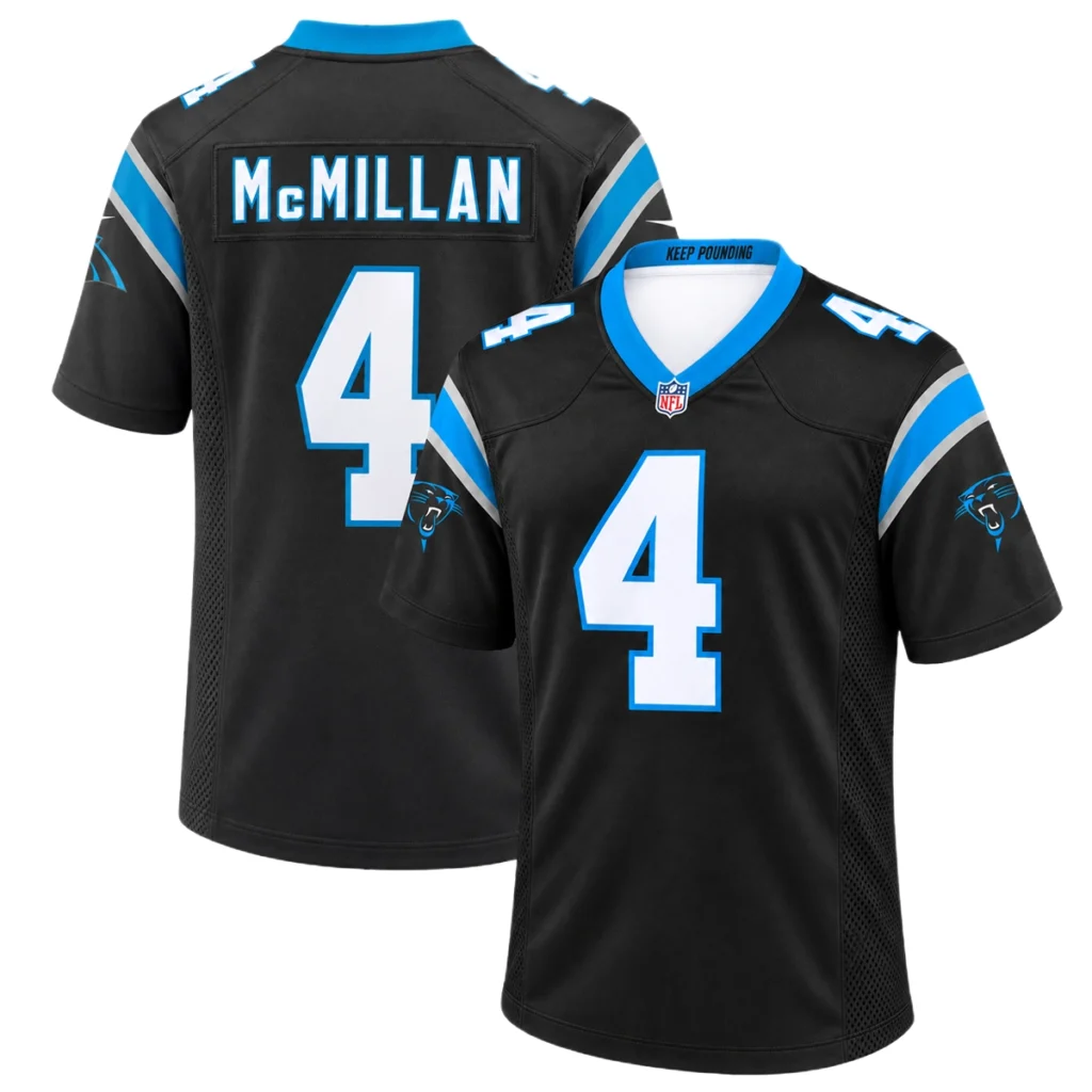 Carolina Panthers Tetairoa McMillan Black Jersey – Elite Team Game Day Style