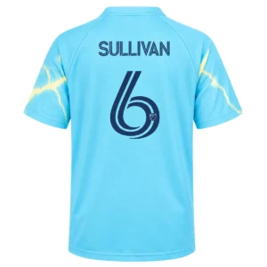 Cavan Sullivan Philadelphia Union jersey back with SULLIVAN lettering, navy number 6 and MLS shield