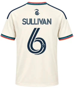 Cavan Sullivan third jersey back featuring SULLIVAN lettering, navy number 6 and snake emblem