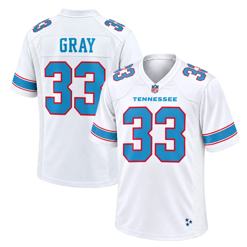 Cedric Gray Tennessee Titans White Jersey 2026 Game Day Limited Fan Gear
