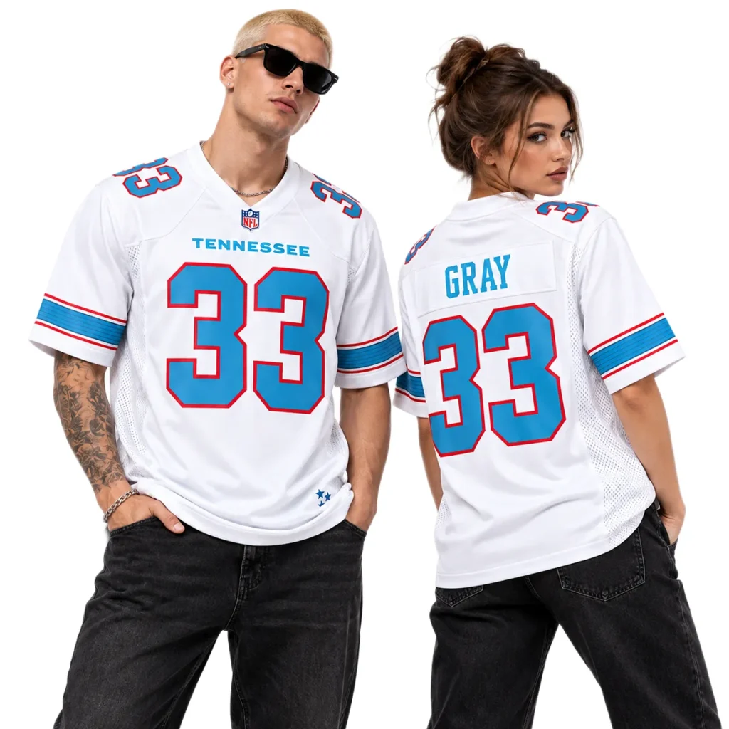 Cedric Gray Tennessee Titans White Jersey 2026 Game Day Limited Fan Gear