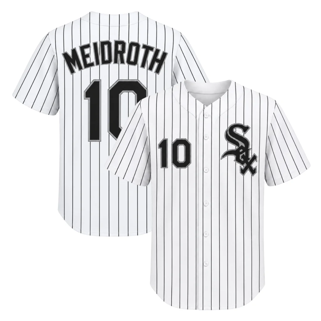 Chase Meidroth White Sox Home Jersey Bold Pinstripe