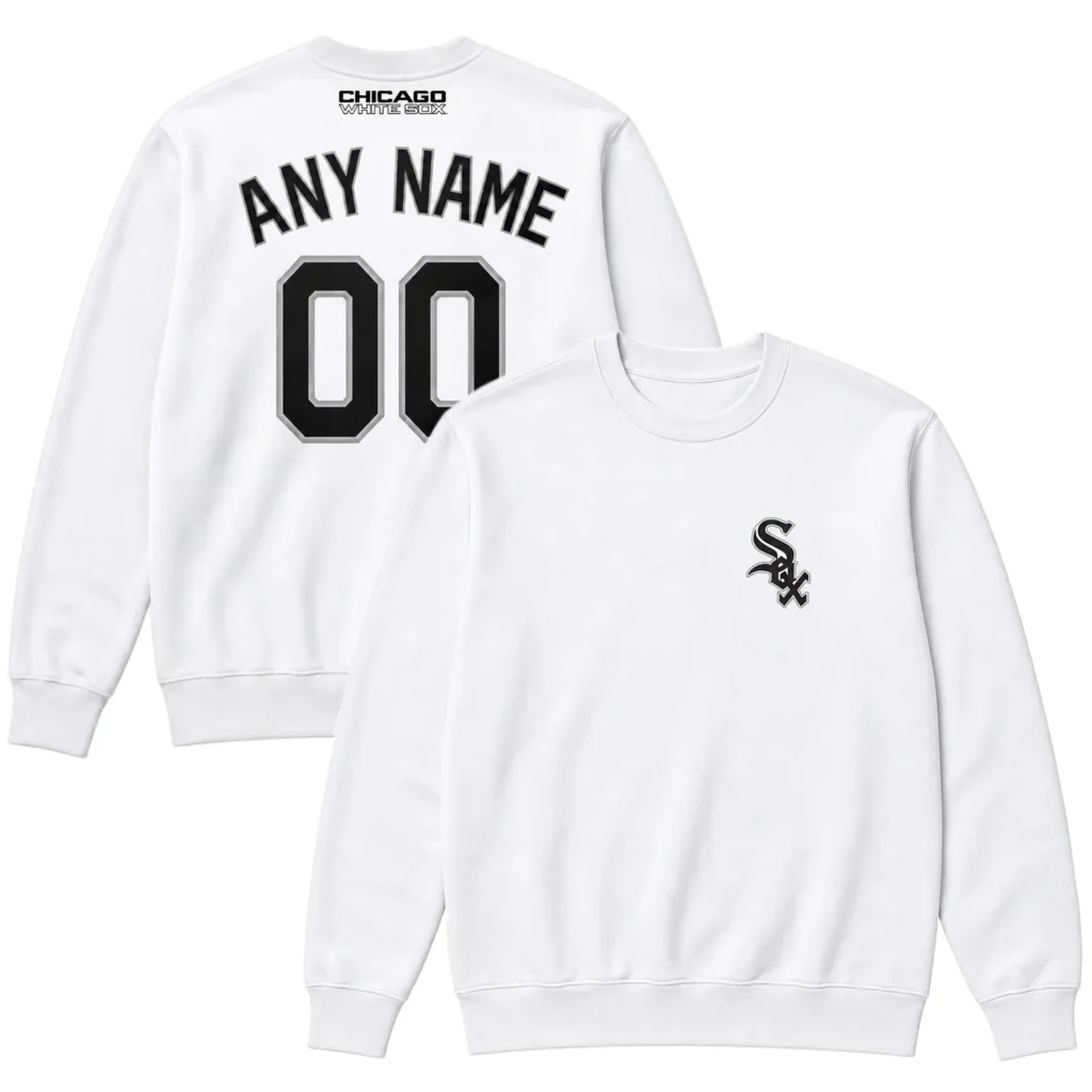 Chicago White Sox Crewneck Sweatshirt – Bold Player Personalized Name and Number