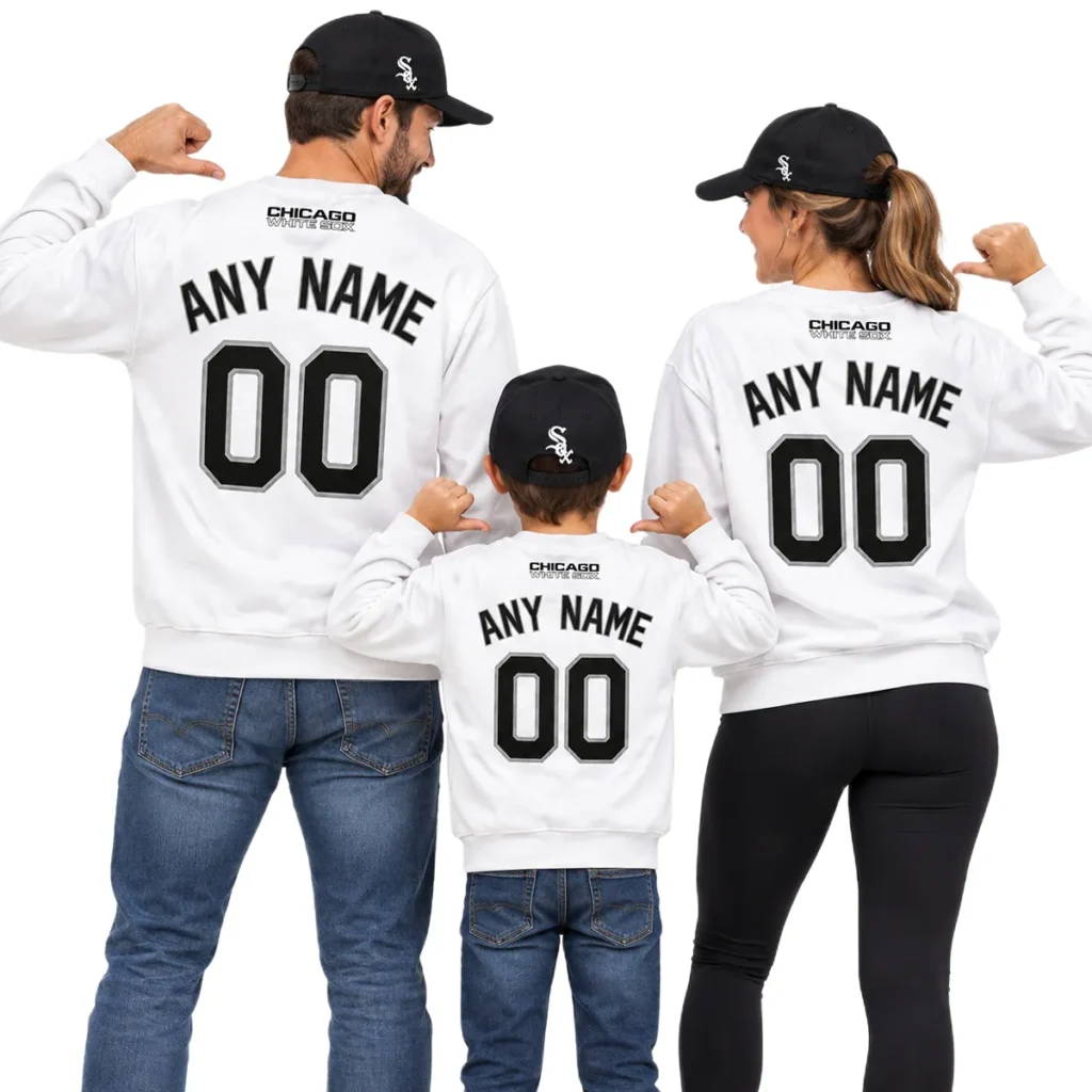 Chicago White Sox Crewneck Sweatshirt – Bold Player Personalized Name and Number