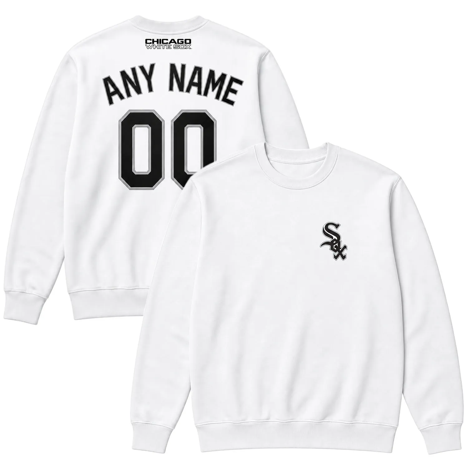 Chicago White Sox Crewneck Sweatshirt – Bold Player Personalized Name and Number