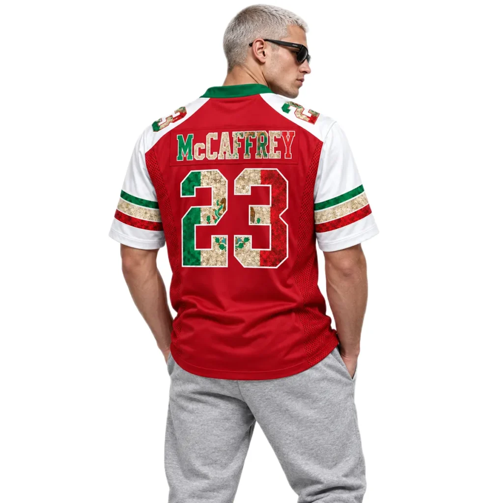 Christian McCaffrey 49ers Mexico Jersey Bold Name & Number