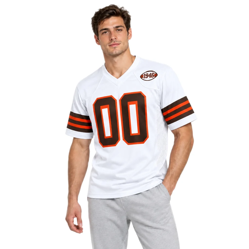Cleveland Browns 1946 White Jersey – Custom Fan Edition