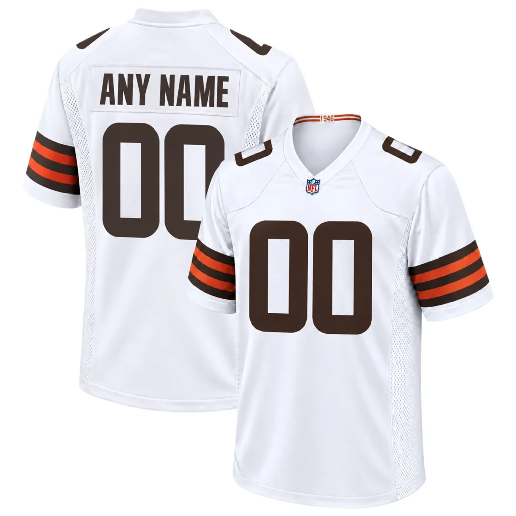 Cleveland Browns Custom White Jersey – Iconic Football Fan Look