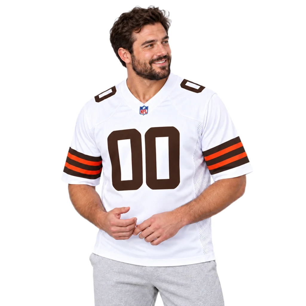 Cleveland Browns Custom White Jersey – Iconic Football Fan Look