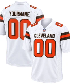 Cleveland Browns White Custom Football Jersey – Bold Team Pride