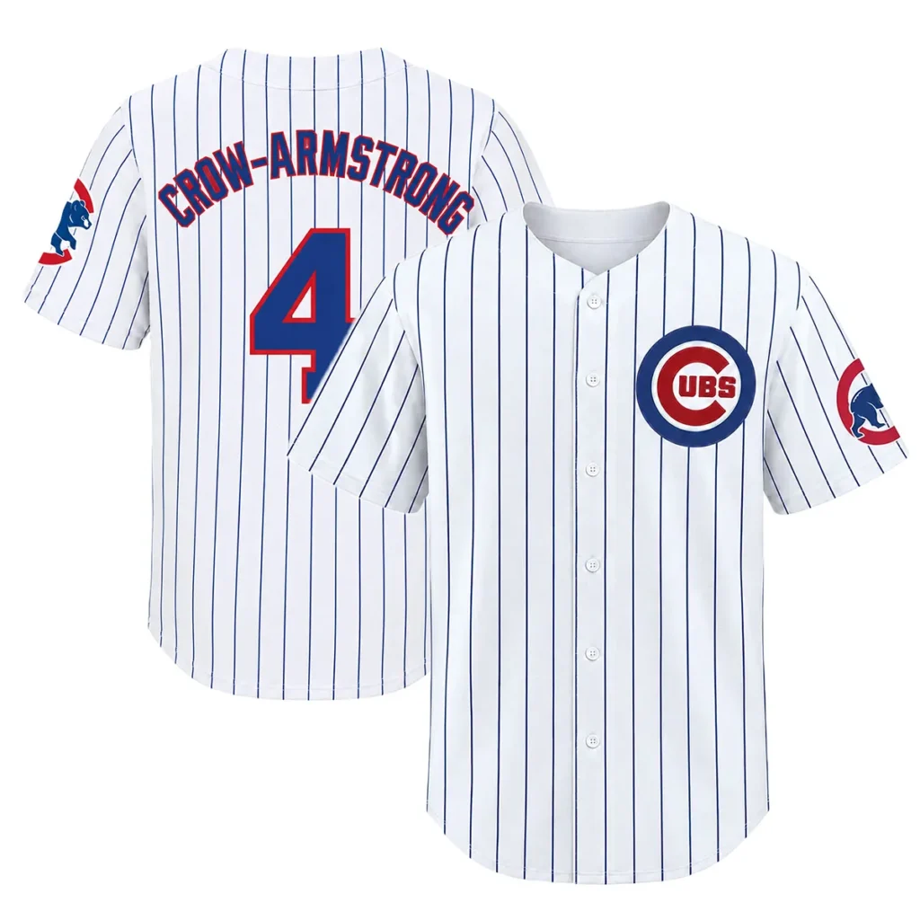 Cubs Pete Crow-Armstrong White Jersey Bold Name and Number