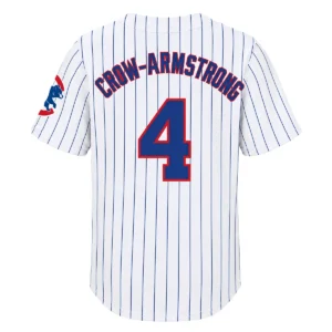 Cubs Pete Crow-Armstrong White Jersey Bold Name and Number