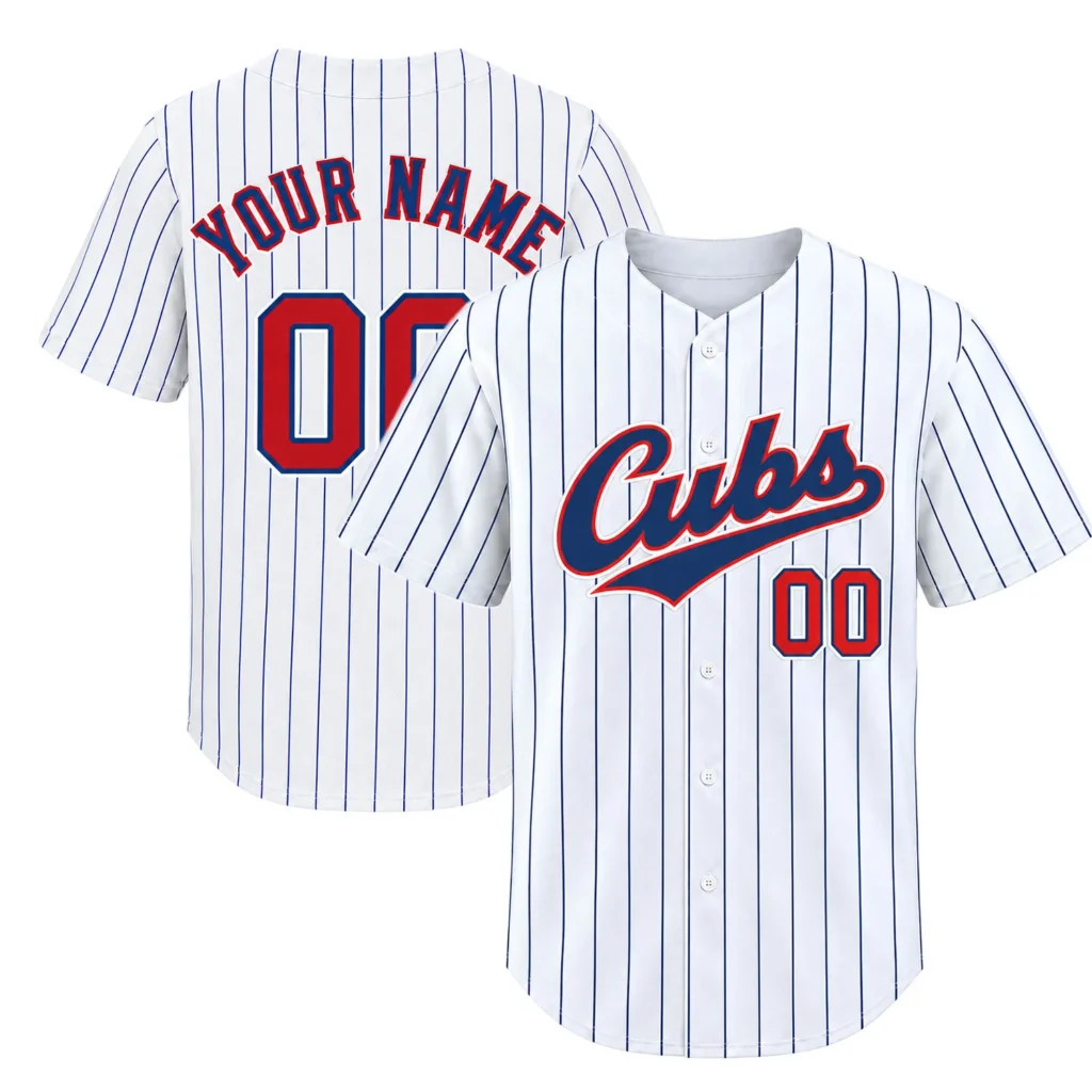 Custom Chicago Cubs Gray Jersey Throwback Bold