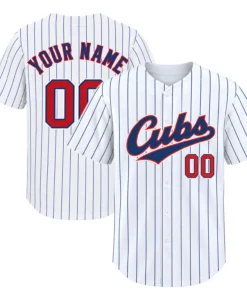 Custom Chicago Cubs Gray Jersey Throwback Bold