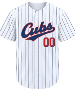 Custom Chicago Cubs Gray Jersey Throwback Bold