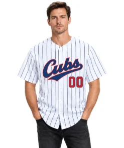 Custom Chicago Cubs Gray Jersey Throwback Bold