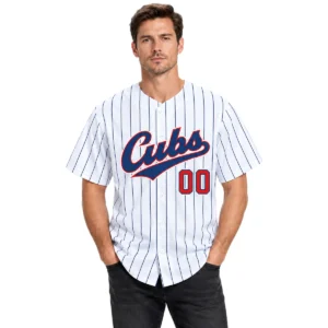 Custom Chicago Cubs Gray Jersey Throwback Bold