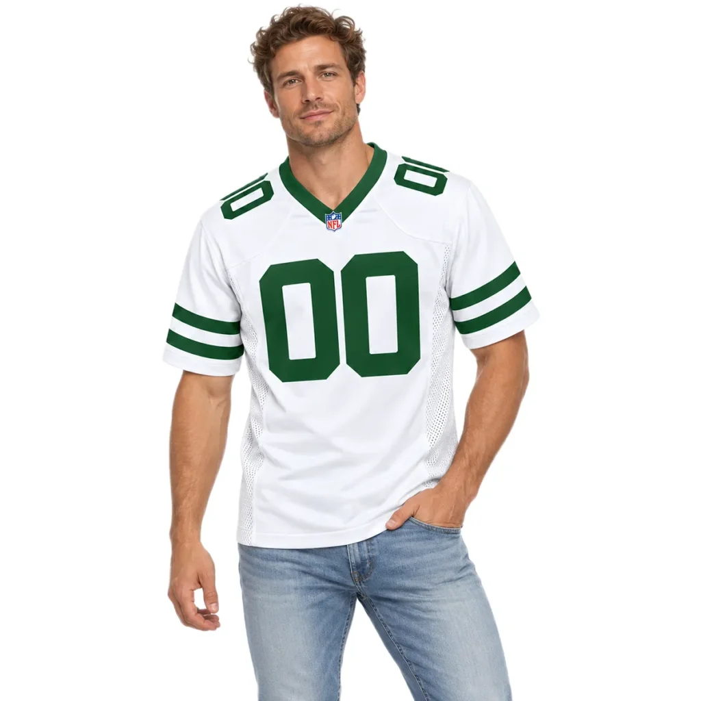 Custom New York Jets Jersey White 2026 Elite Name & Number