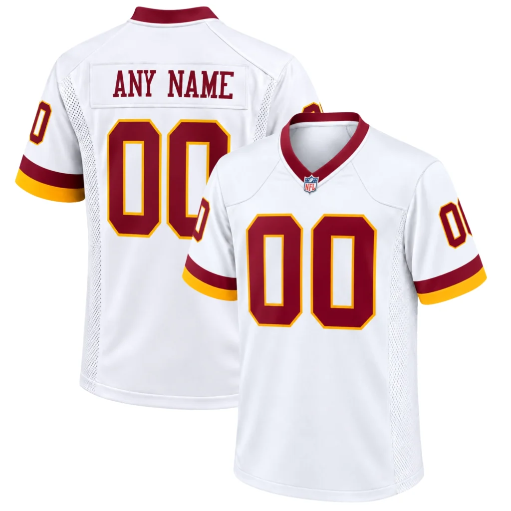 Custom Washington Commanders White Jersey – Bold Name & Number 2026