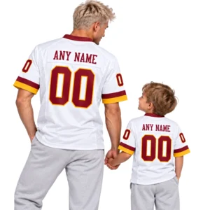 Custom Washington Commanders White Jersey – Super Bowl Era Name & Number 2026