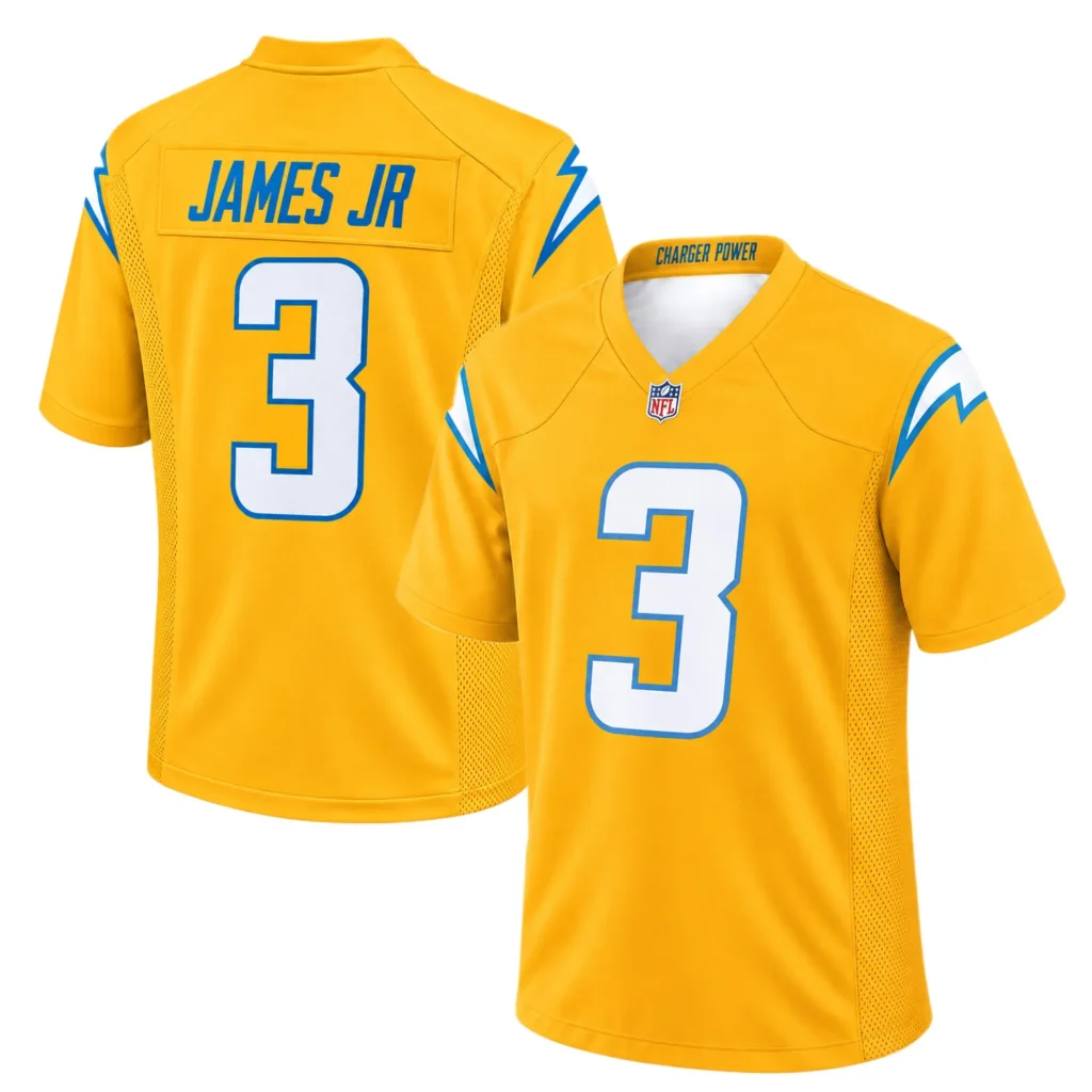 Derwin James Jr. Gold Jersey Vibrant Alternate Chargers Power Game Player Style