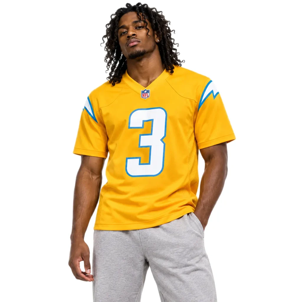 Derwin James Jr. Gold Jersey Vibrant Alternate Chargers Power Game Player Style