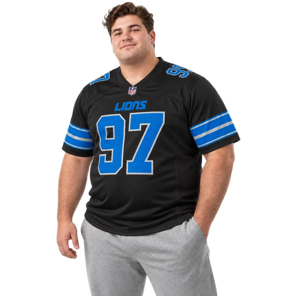 Detroit Lions Aidan Hutchinson Black Alternate Jersey – Bold Player Style
