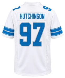 Detroit Lions Aidan Hutchinson White Jersey – Bold Player Edition
