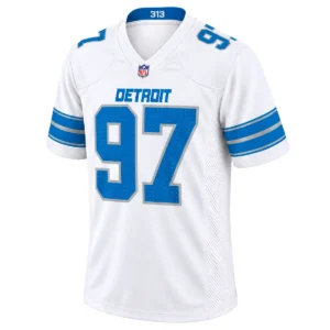 Detroit Lions Aidan Hutchinson White Jersey – Bold Player Edition