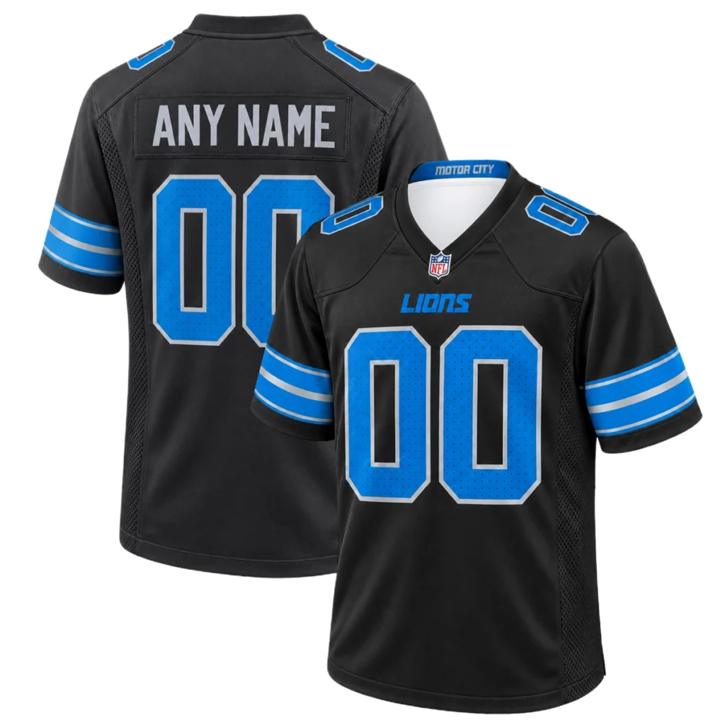 Detroit Lions Black Alternate Custom Jersey – Bold Style Edition