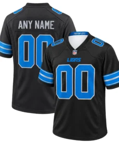 Detroit Lions Black Alternate Custom Jersey – Bold Style Edition