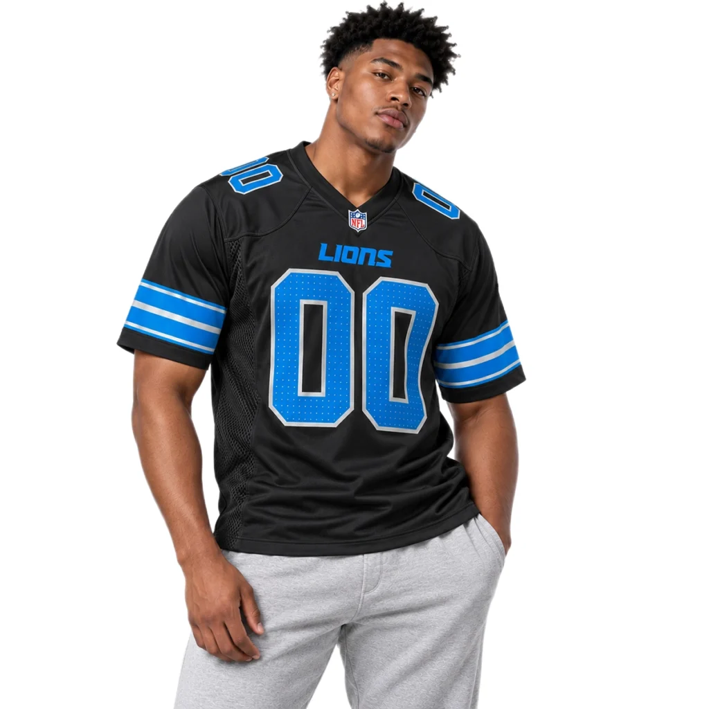 Detroit Lions Black Alternate Custom Jersey – Bold Style Edition