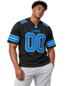 Detroit Lions Black Alternate Custom Jersey – Bold Style Edition