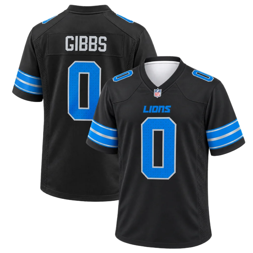 Detroit Lions Jahmyr Gibbs Black Jersey – Team Pride