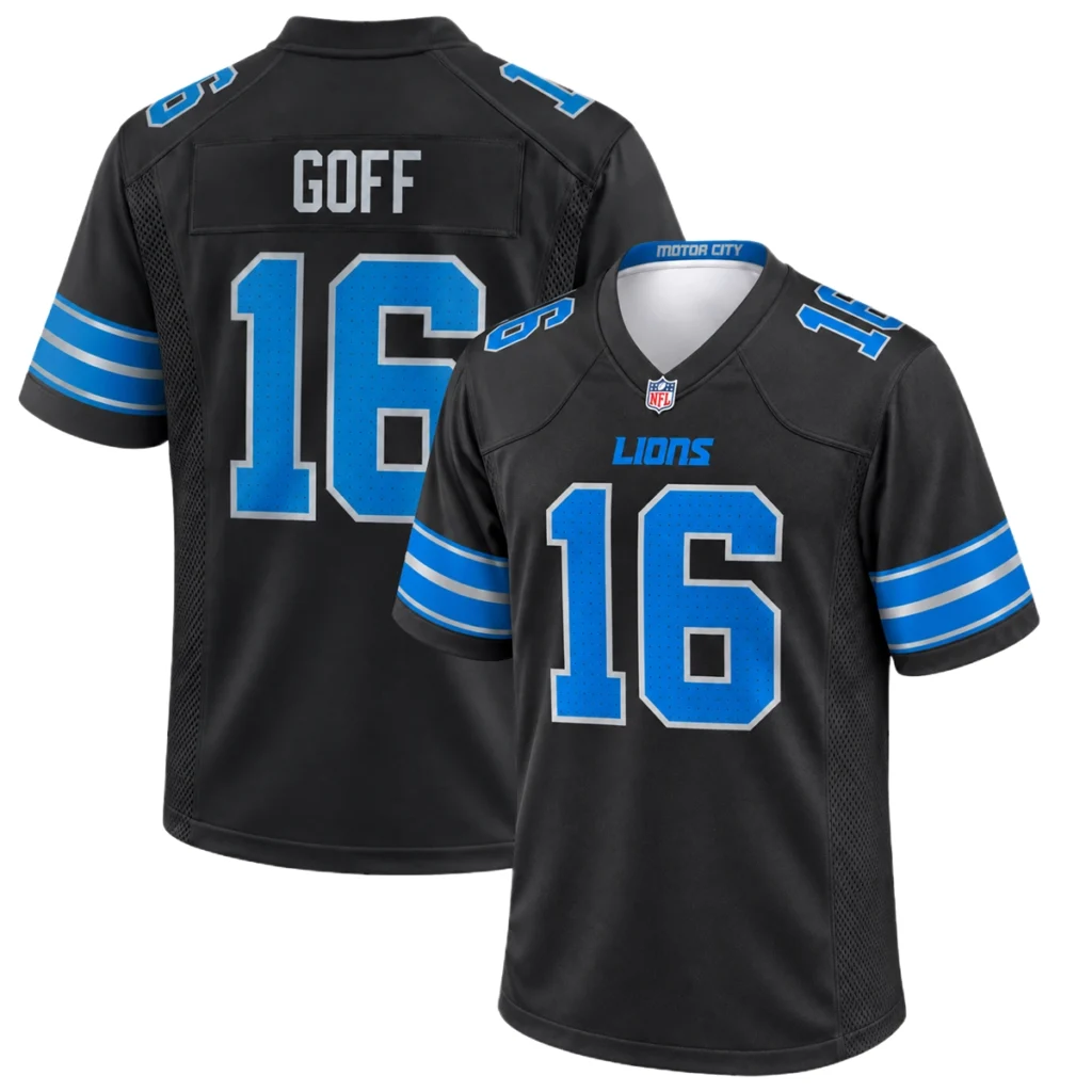 Detroit Lions Jared Goff Black Jersey – Bold QB Spirit 7XL